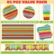 82 PCS Mexican Themed Fiesta Party Supplies Set Including Plates Cups Napkins Tablecloth and Banner for Cinco de Mayo, Mexican-Themed School Dance, Fiesta Themed Party